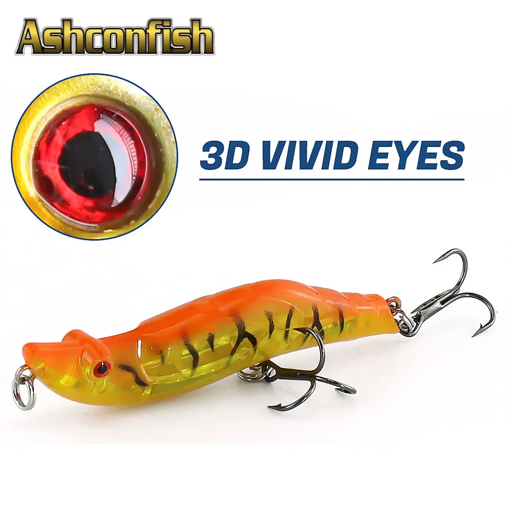 Ashconfish искусственная приманка ABS Материал 80 мм 15 г шесть цветов Модель SJ015 для ловли креветок