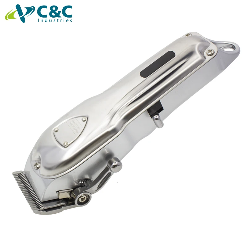 C&C Rechargeable Silver Body Led Digital Display Hair trimmer maquinas de para cortar pelo cabello Hair clipper