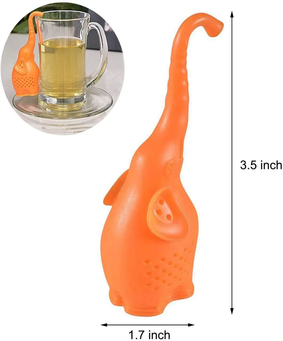6 Creative Animal Tea Strainer Cute Tea Filter Includes Unicorn Owl Elephant Shark Squirrel Lemon Silicone Tea Infuser Set