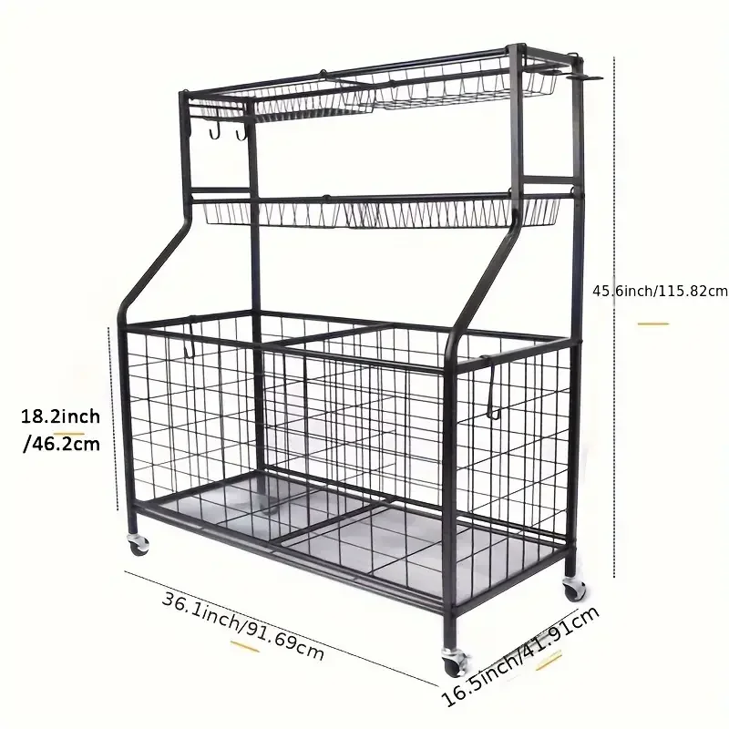 Manufacturer Direct Sales Sports Products Storage Rack Basketball Football Rugby Storage Basket Sports Items Sorting Car