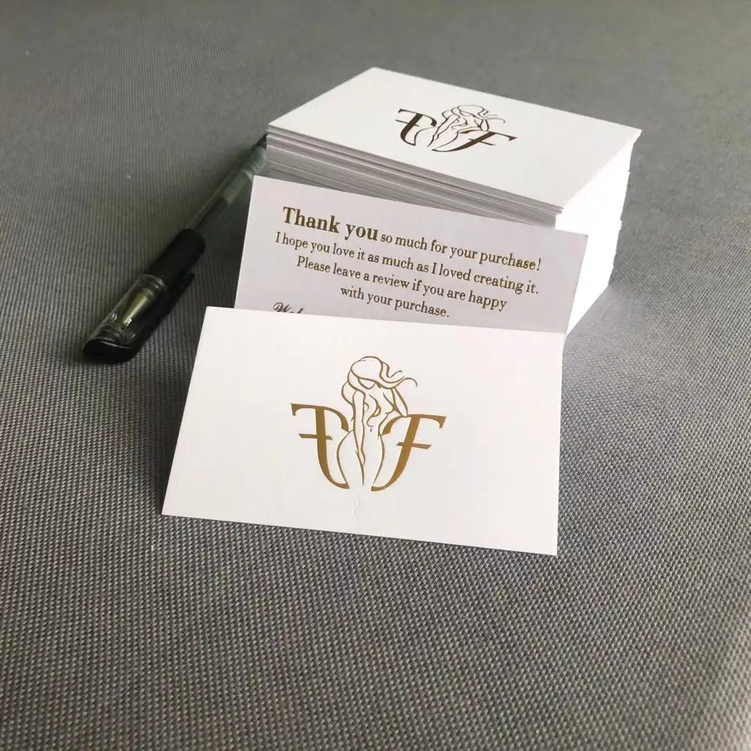 Hot Sell Luxury High Quality Thick Paper Gold Foil White Cardboard Custom Logo Printed Business Cards