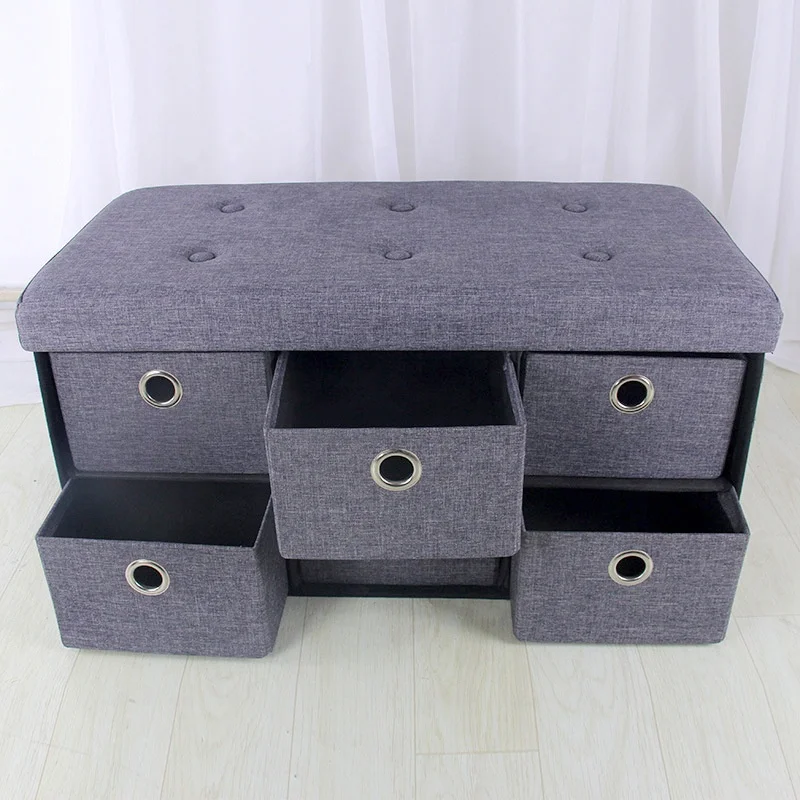 2022 hot sale can sit drawer storage stool foldable multifunctional storage box lazy sofa storage stool factory wholesale