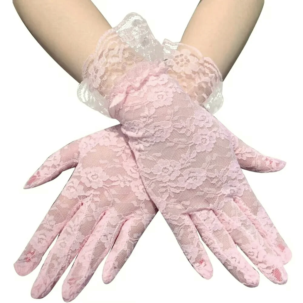 Wrist Length Summer Sexy Lace Wedding Gloves Elegant Bridal Dress Gloves Accessories