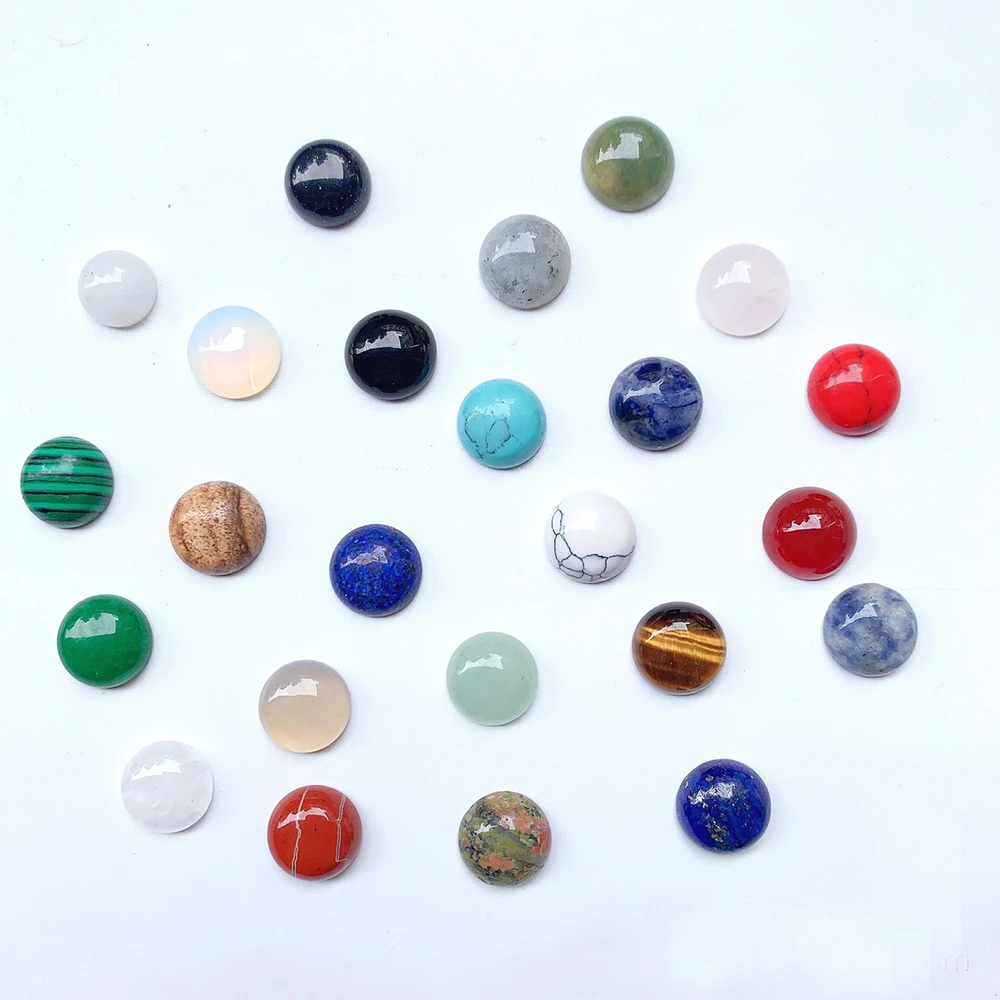 Natural tiger eye amethyst ring face drum face half circle ring patch diy bare stone accessories wholesale