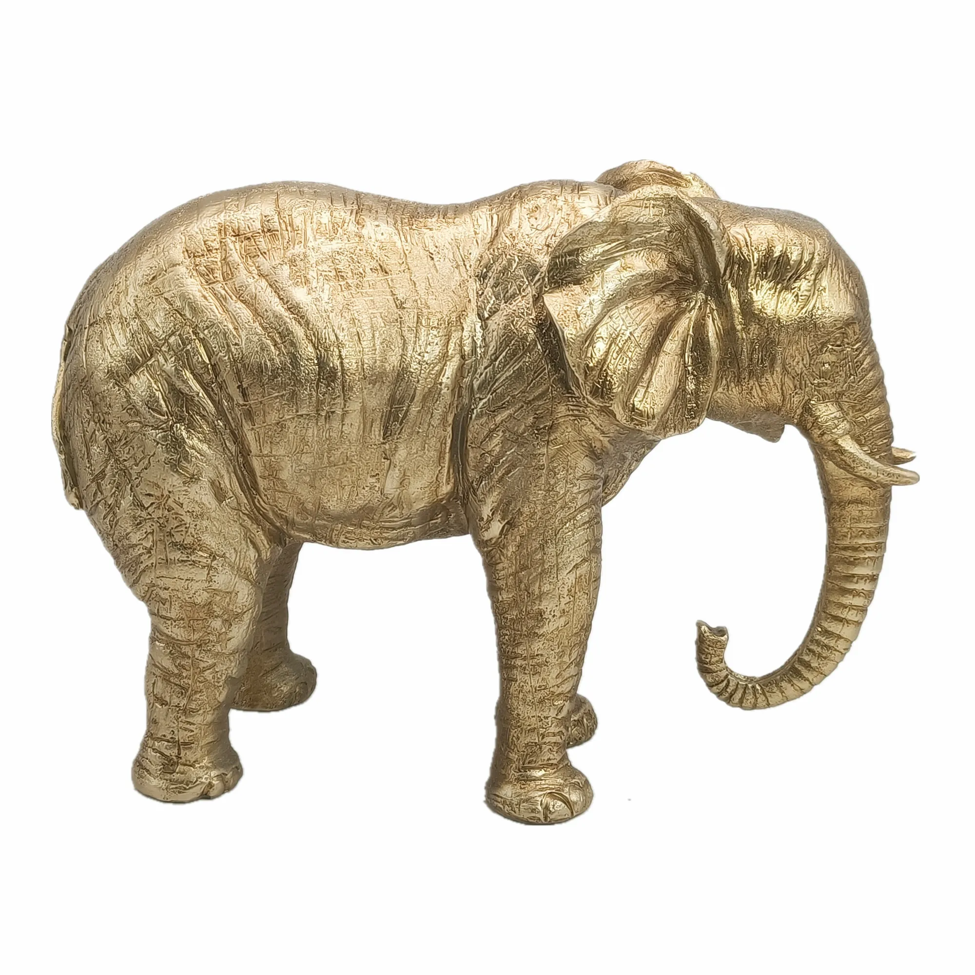 Home Decoration Wholesale Resin Animal  Gold Lying Lion Sculpture Rock Polyresin Lion Statue