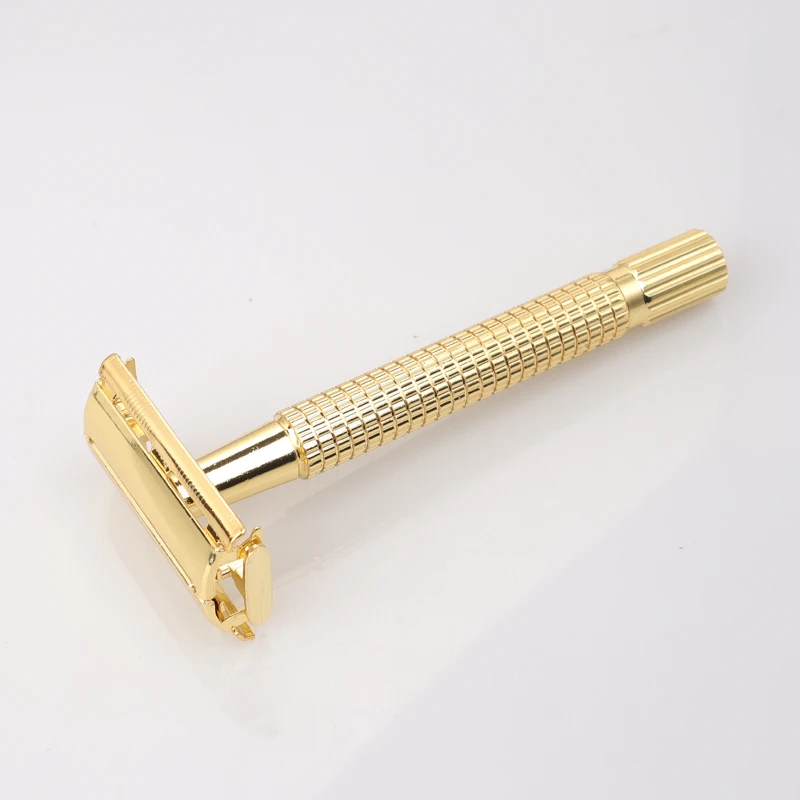 Gold color Butterfly Opening Safety Razor Twist to Open Razor Head Shaving Razor