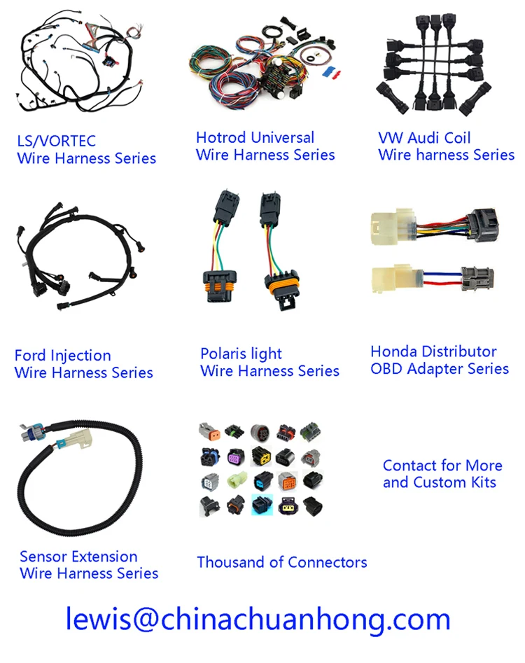 Custom Full Series Fuel Injector Conversion Adapter Extension Auto Wire Harness EV6 Male To Multec 2 For GM LS1 LSX