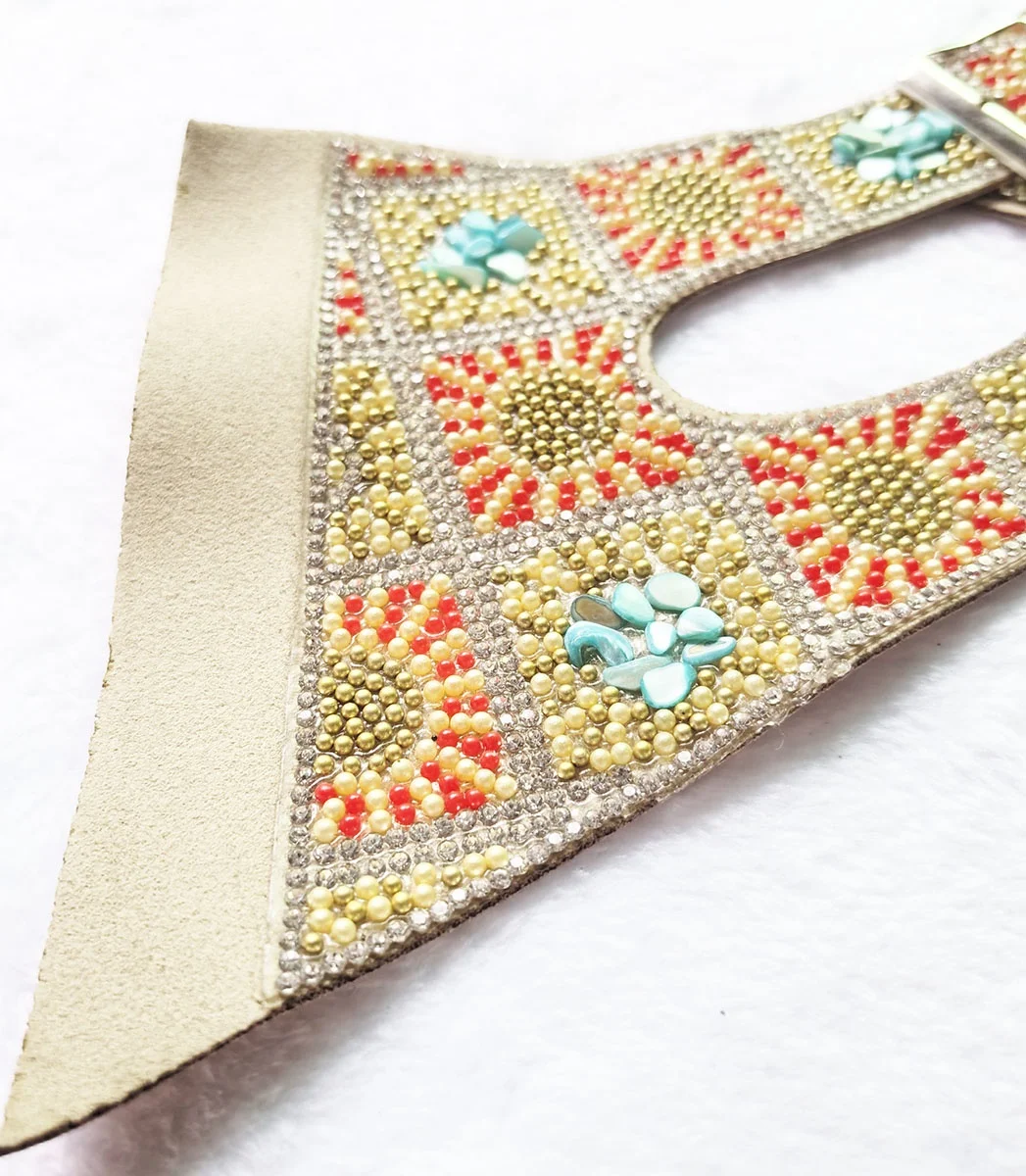 29x13cm Yellow Glass Beads Enlarge Size Shoes Upper Buckle with PU Lining Glue on Sandal Shoes As Decoration Hot Selling