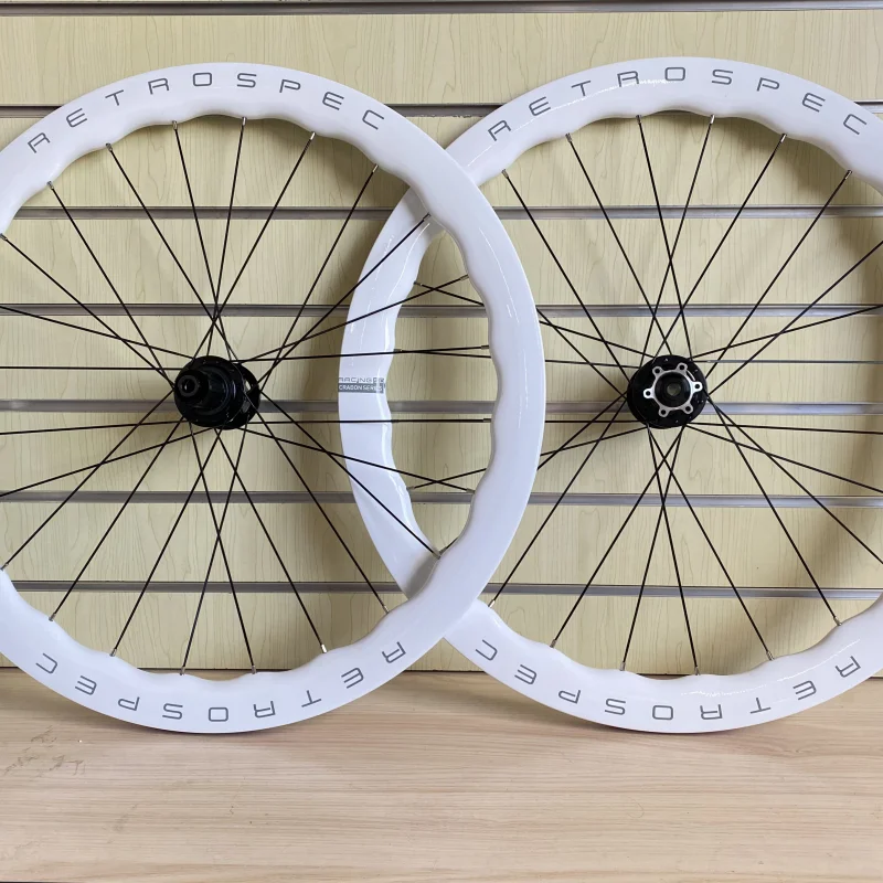 Twitter Road Bike Wavy Wheelset RETROSPEC Retrospec Carbon Fiber Wheel Disc Brake RS Four Peilin 700C Thru Axle Thru-Axel