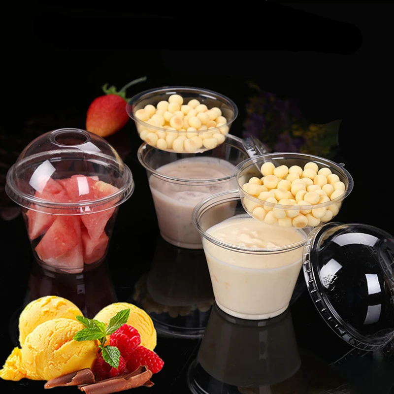 Custom PET Cups Printed Compostable Clear Disposable Plastic 100% Biodegradable Plastic cup pet With Lids
