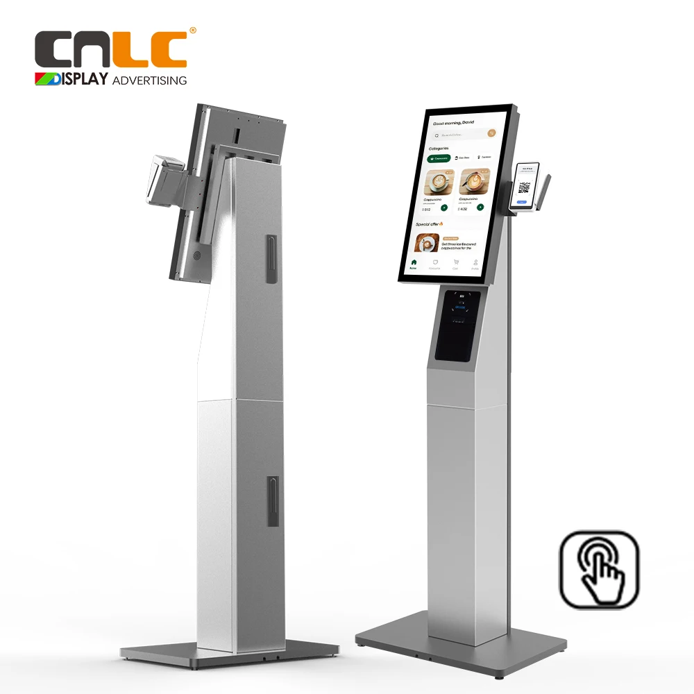 portable advertising display 21.5 inches Outdoor touch Kiosk for Ordering software lcd display digital signage