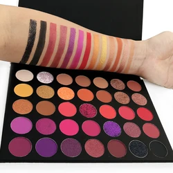 Новинка, Палетка теней для век 35 цветов, частная торговая марка, матовые мерцающие блестящие косметические тени для век без жестокости, OEM