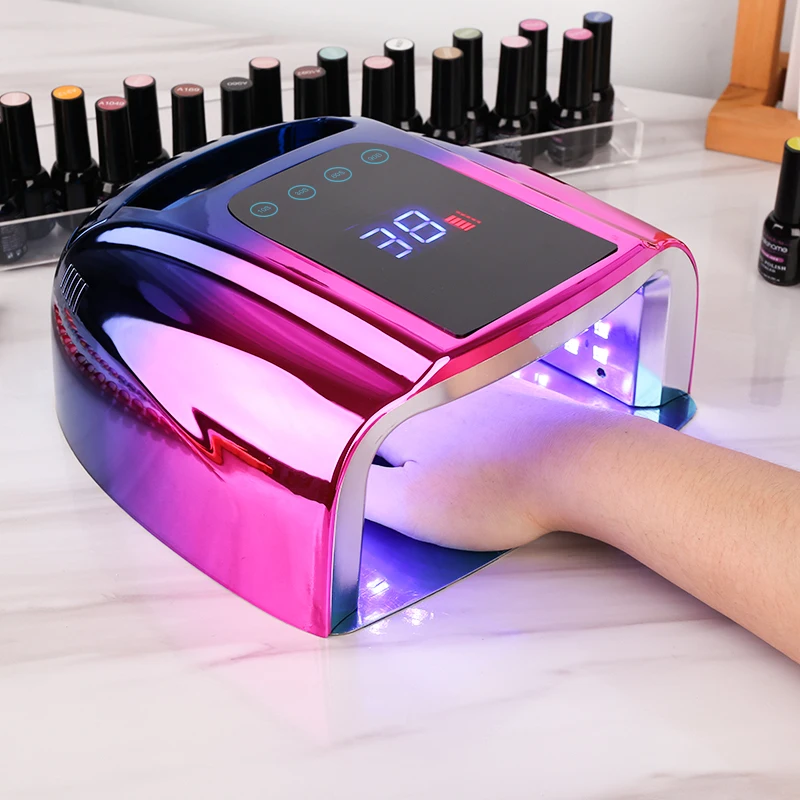 2022 New Rechargeable Sun Uv Led 96W Nails Polish Dryer Machine Light Cordless Uv Led Nail Lamp