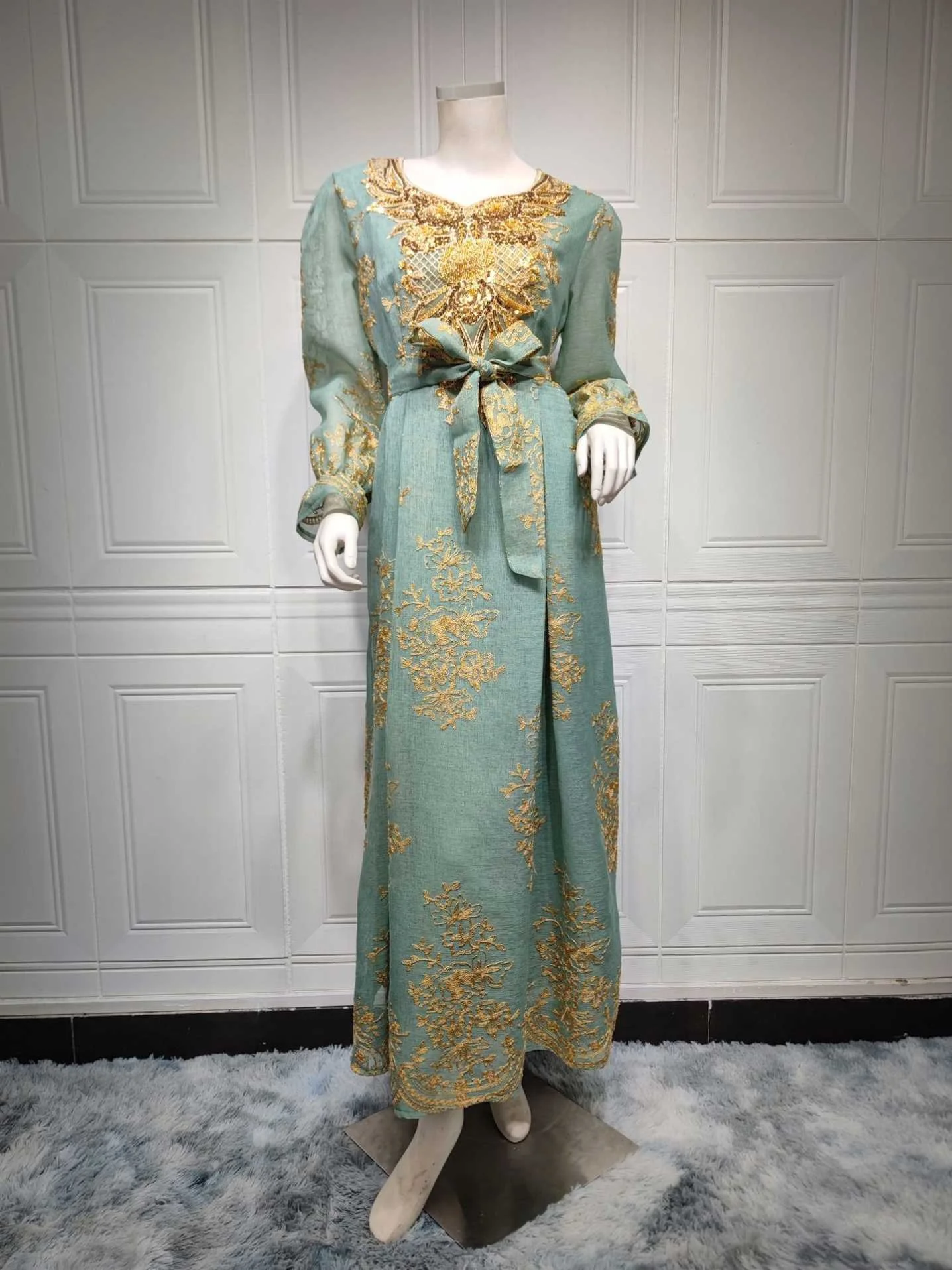 Women Good Muslim Party Dress Women Elegant Dresses Long Sleeves Maxi Eid Clothes Muslim Dress For Woman