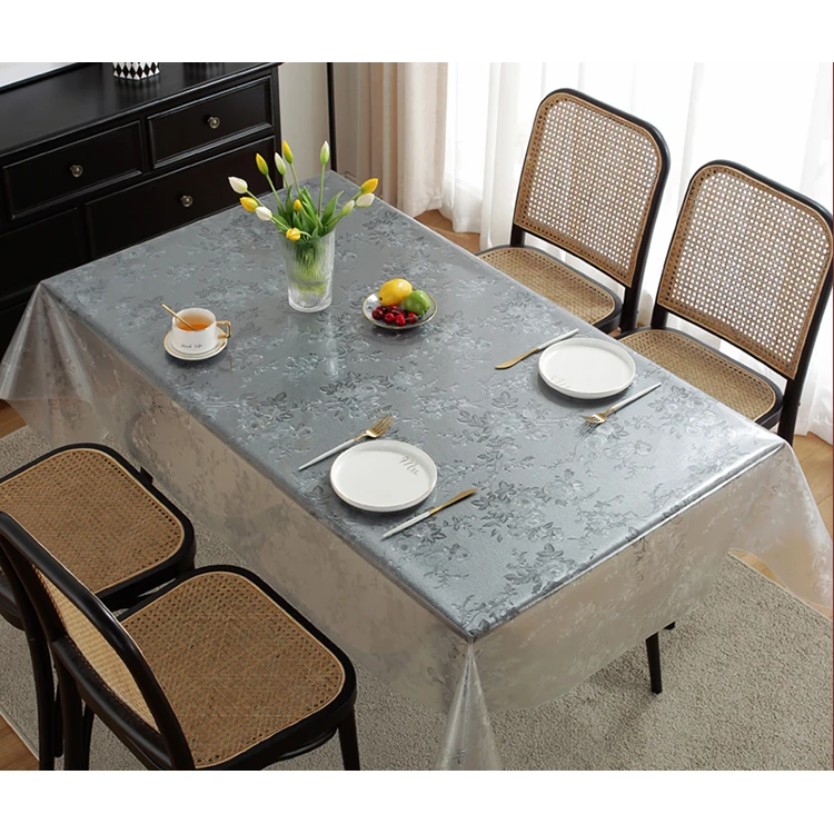 High quality transparent vinyl table cover clear embossed transparent sheet