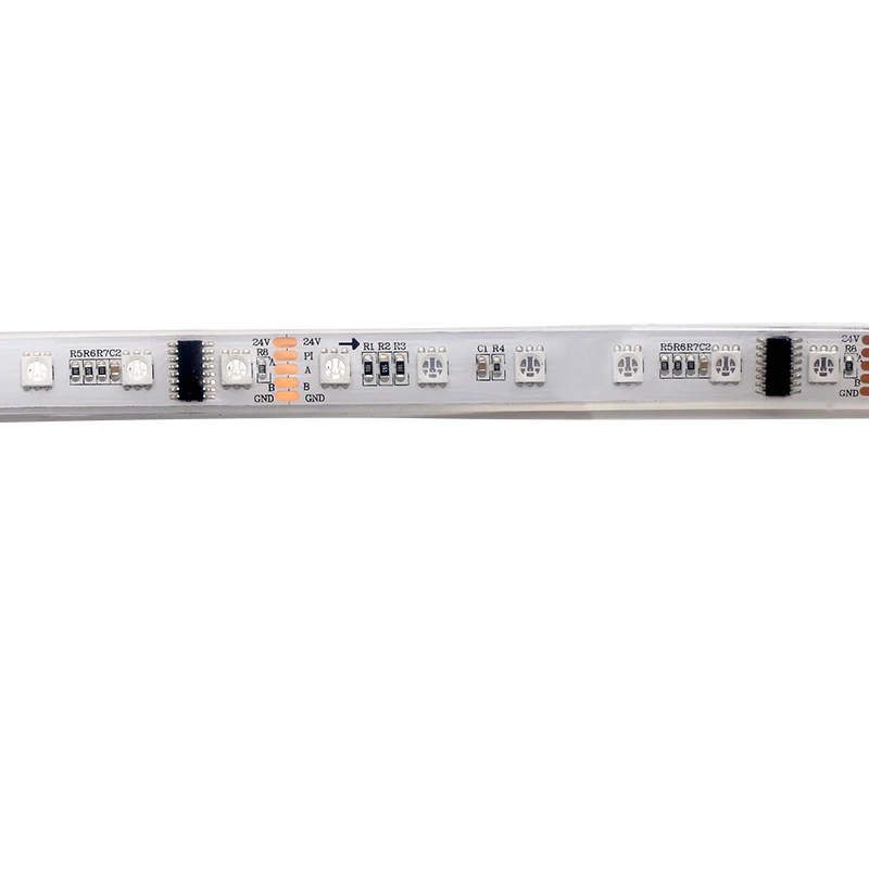 DMX512 светодиодные гибкие полосы Волшебные программируемые DC 24 В 12 smd 5050 60 светодиодов на метр rgb