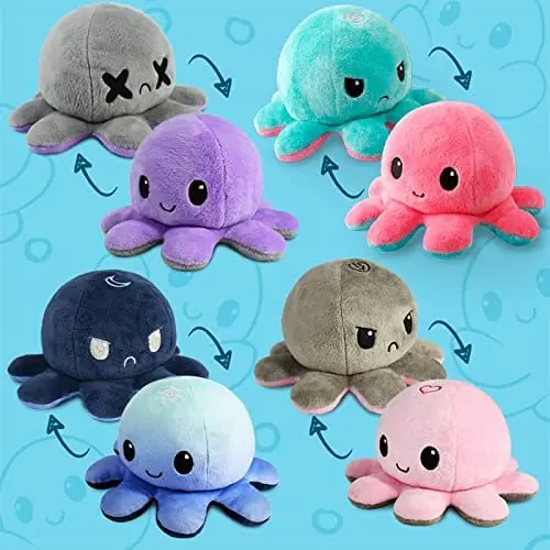 2022 New  Hot Selling  Stuffed Animals Toys Reversible Octopus Plush Pillow octopus plush reversible Toy For Decoration