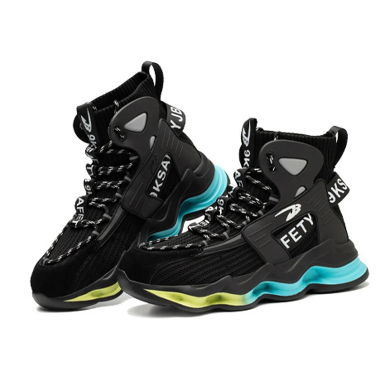 OEM mesh upper lightweight security safety shoes breathable men high cut steel toe work boot