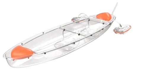 Hot Sale Professional Crystal Bottom Kayaks 2 Person Polycarbonate Clear Bottom Travel Transparent Kayak With Paddles for Sale