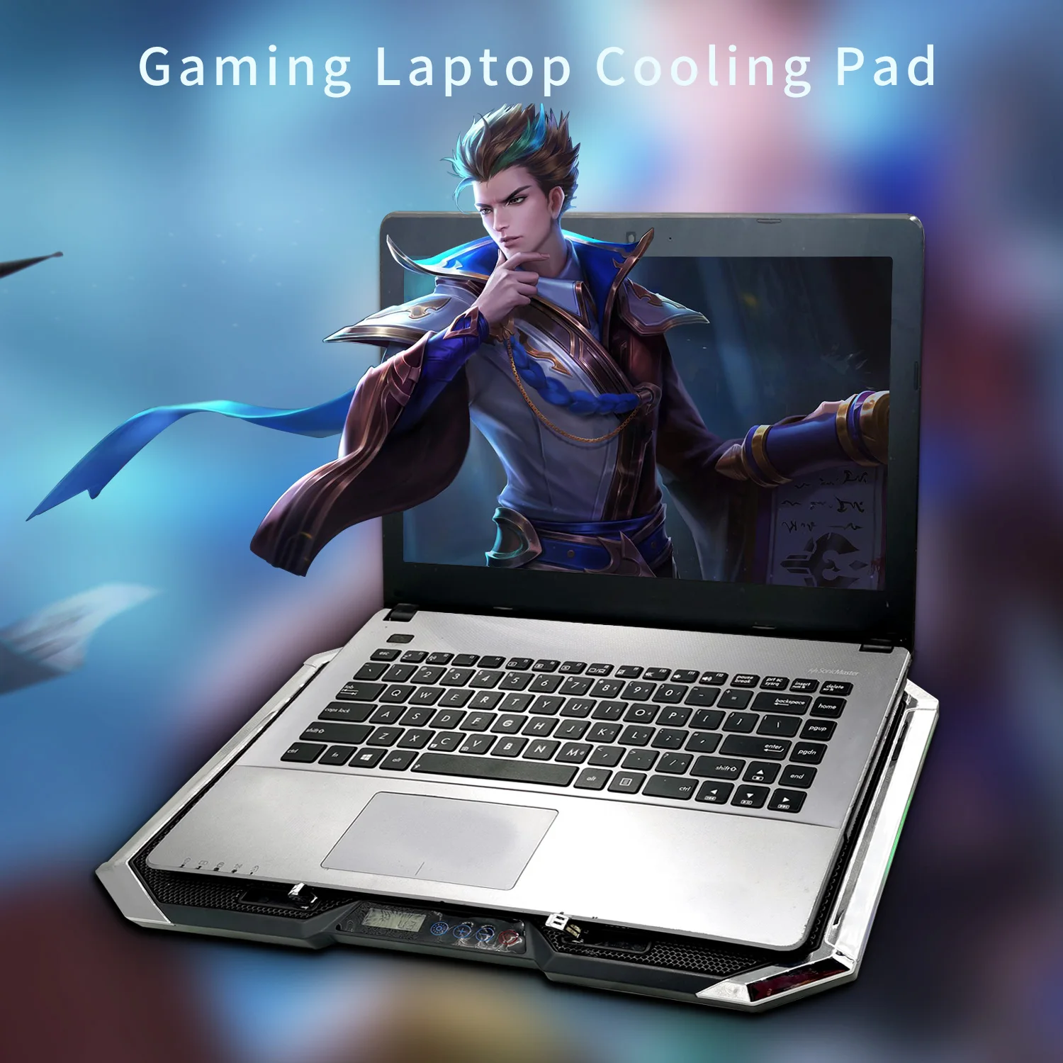  Цветная (RGB) кулер для ноутбука игровой радиатор Para ноутбук регулировки Laptap охлаждающая подставка все размером вентилятор воздушного охладителя
