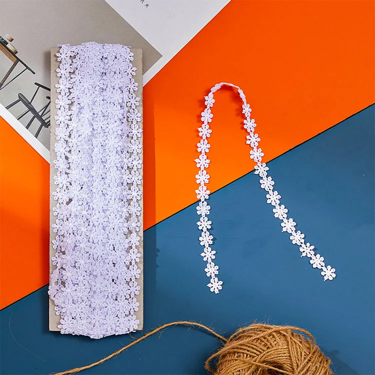 Маленький цветок формы и кружевами «кроше ленты кружевной отделкой DIY Craft Свадебные украшения