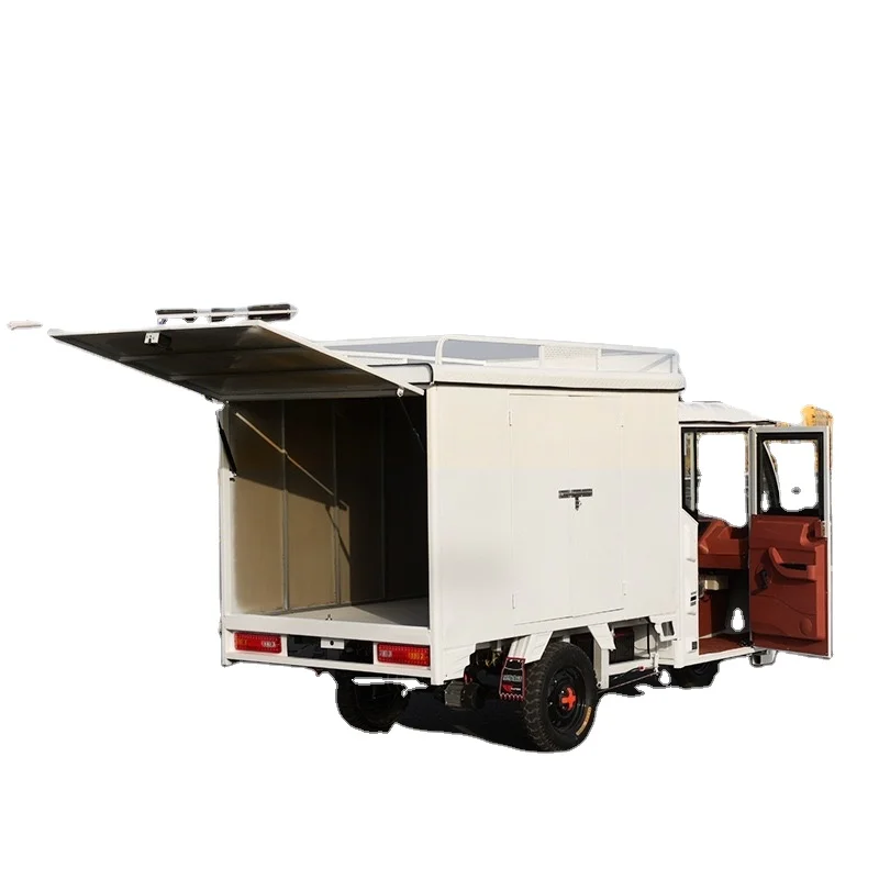 In stock 60V 1800W Fully enclosed electric tricycle express truck pull cargo truck small with shed moto Electric truck tricycle