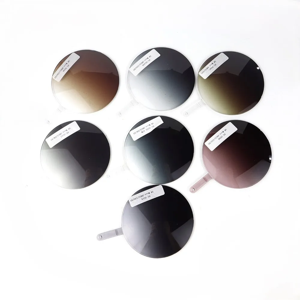 65mm 70mm Sunglasses lens 1.49 Tinted Customized Colors Lenses PC UV400 SUN LENS Lightweight Durable NON-Polarized Glasses