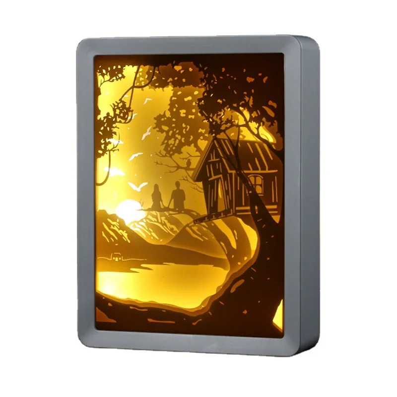
New Dropship Night Light 3d Shadow Box Painting Carving Gift Lights Bedside Lamp Night Lamp Frame 