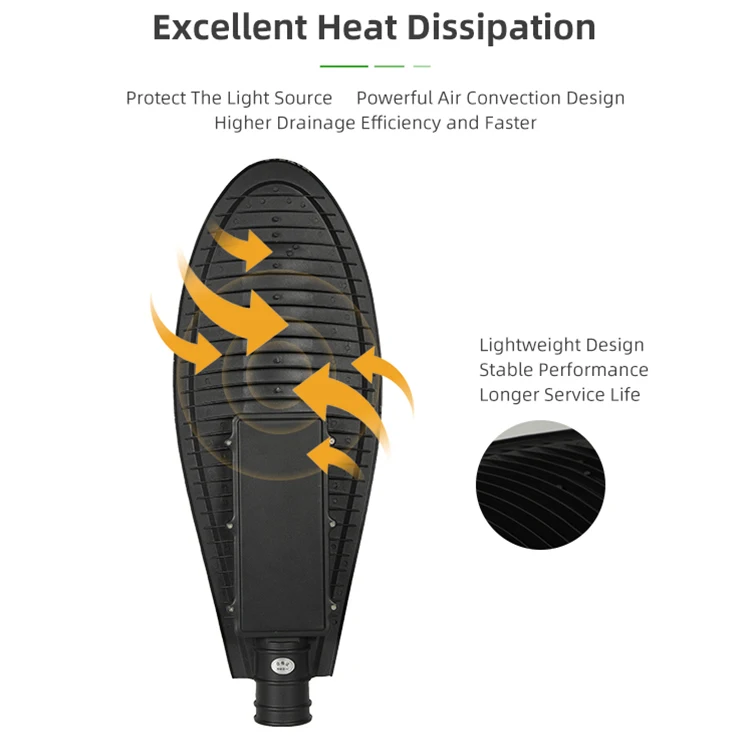 Factory Direct Outdoor LED Road Dimmable Thin 50w 100w 150w 200w Street Light