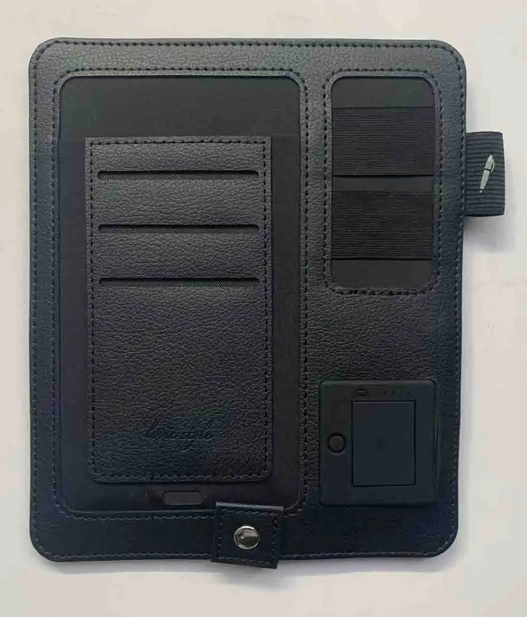 Portable Charging Wallet Wireless Smart Wallet with Power Bank and Cable Business Card Leather Holder Wallet