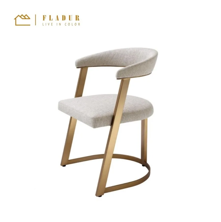Mid-Century Modern Metal Frame Gold Legs Dining Chair for Dining Room Living Room Restaurant