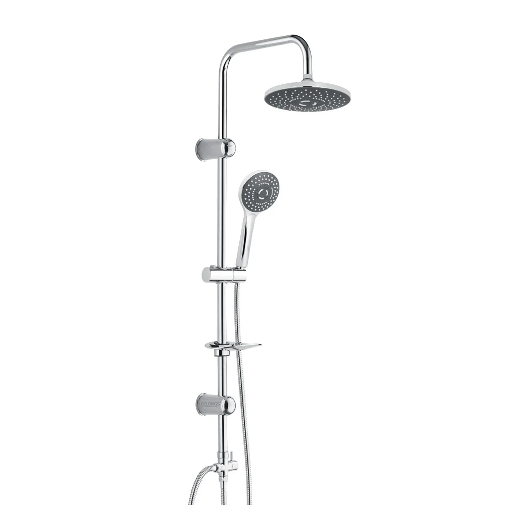 
Wall Mount Right-angled Bathroom Rain Shower Set in Complete Column Set 