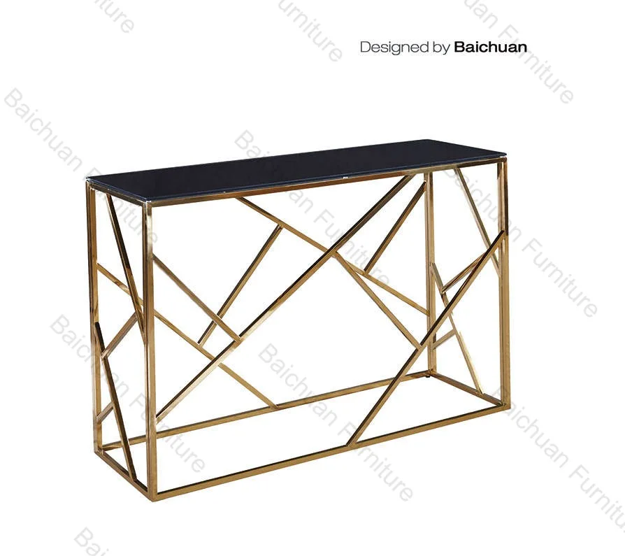 2024 Indoor furniture gold stainless console coffee Tables home furniture living room furniture