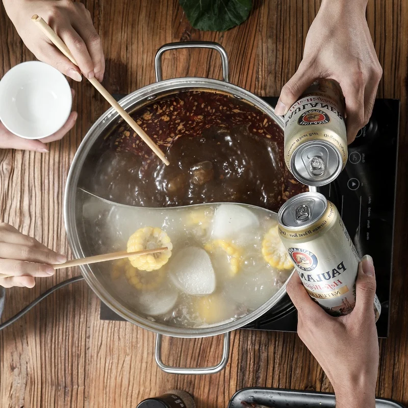 Hotpot two flavors stainless steel 32cm pot with divider from China