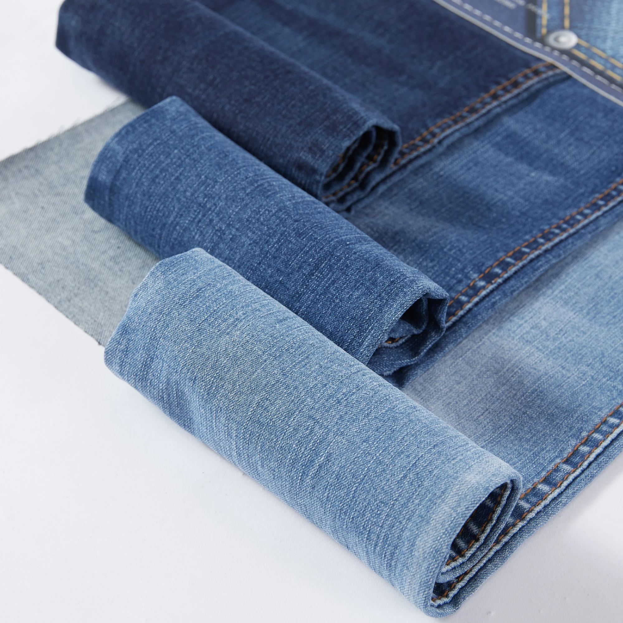 Hot selling in stock GL7116-1D rolls of stretch indigo denim fabric for jean pants