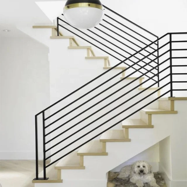 Modern design wrought iron top steel luxury interior railings