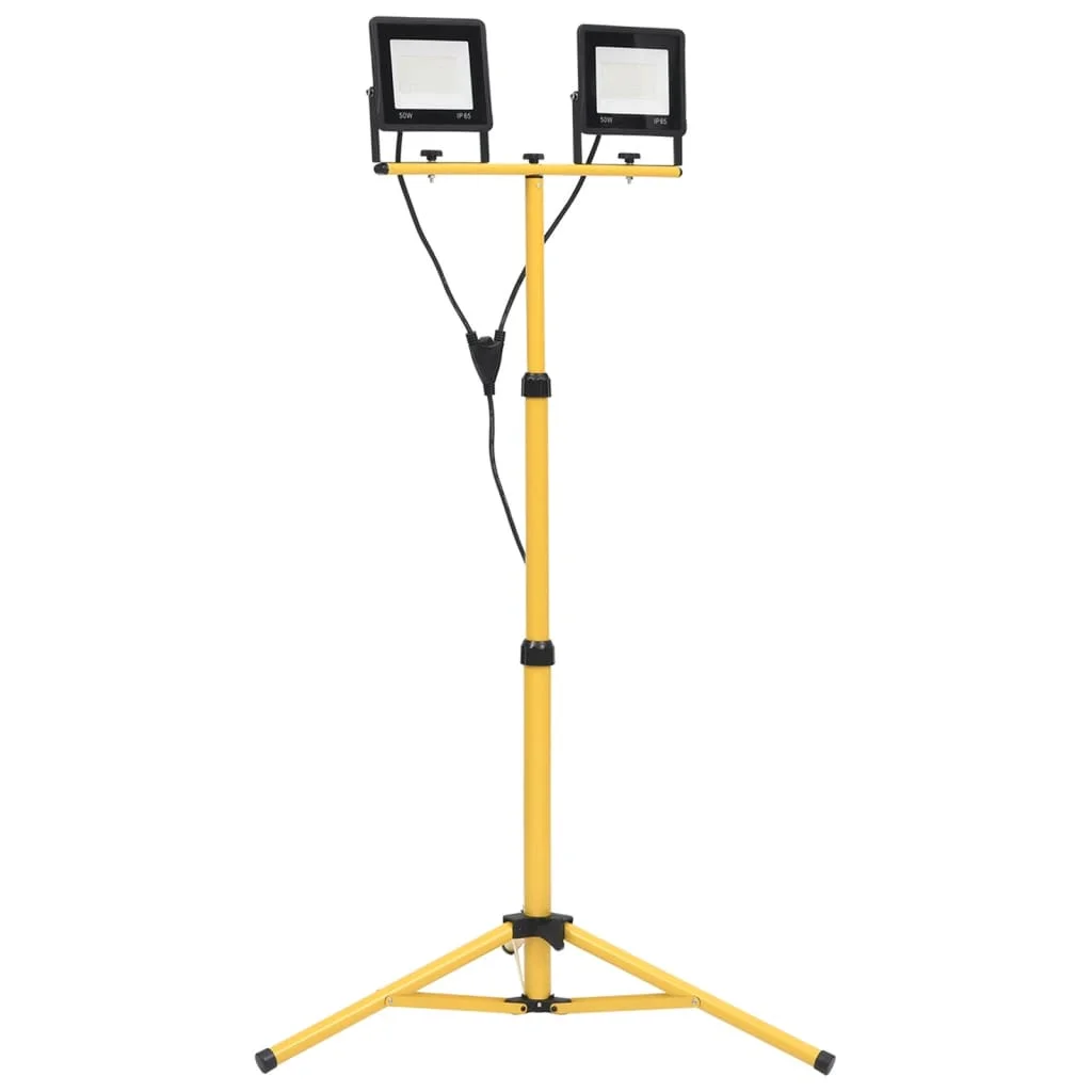 Dual LED tripod spotlight 2x50 W  outdoor led spotlight  waterproof LED portable  camping light with tripod stand IP65