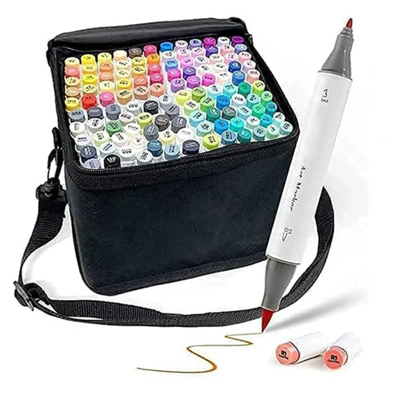 Markers Brush Tip, Alcohol Art Marker Set for Kids Adults Coloring Illustration Marker