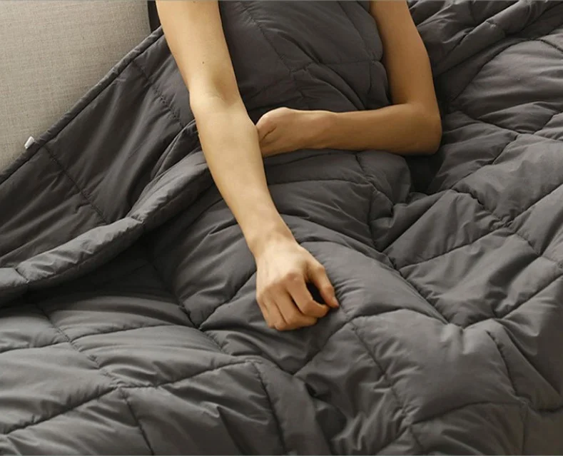 Hot Style King Size Grey Color Weighted Blanket for Adults Bedroom with Glass Granules