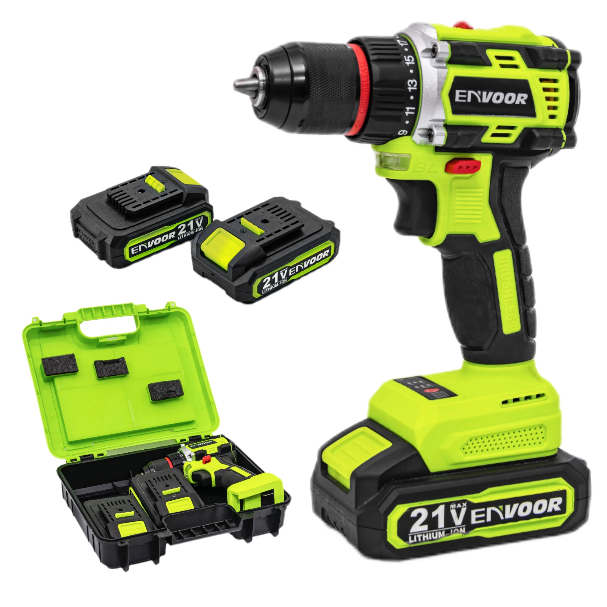 Cordless Electric Drill 21V Portable Electric Tool Electric Hammer Battery Operated Drill Brushless Drill