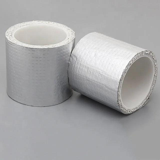 Self Adhesive Super Strong White/Black Rubber Vinyl Adhesive Tape Aluminum Foil Butyl Rubber Tape For Fix Roof