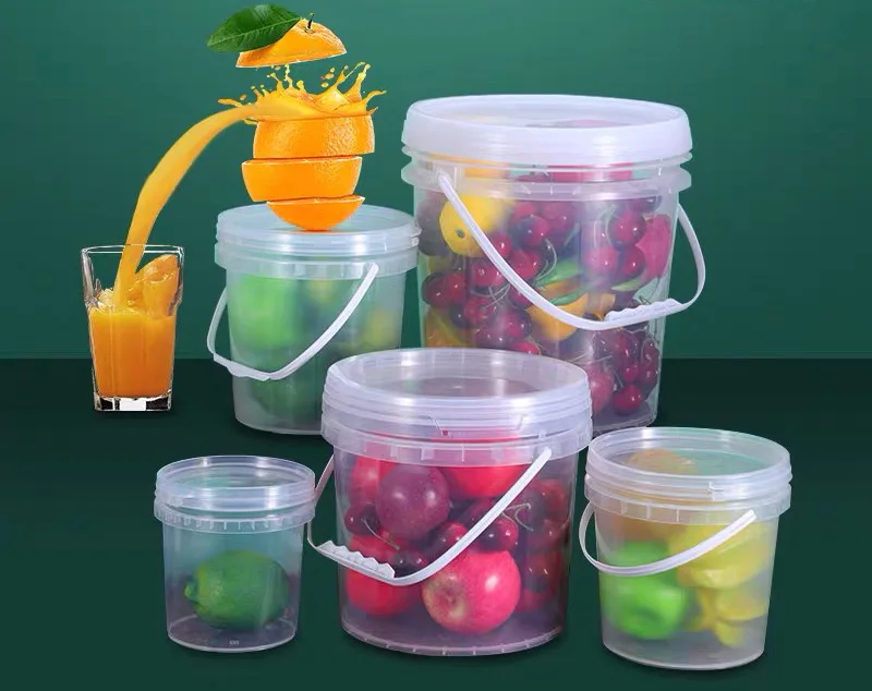 500ml to 10l hot sell clear round shape plastic PP food grade bucket