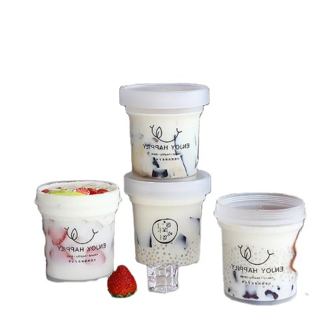Plastic jar Food grade high temperature resistant food PP jar 160ml 200ml 600ml custard ice cream cake toot jar