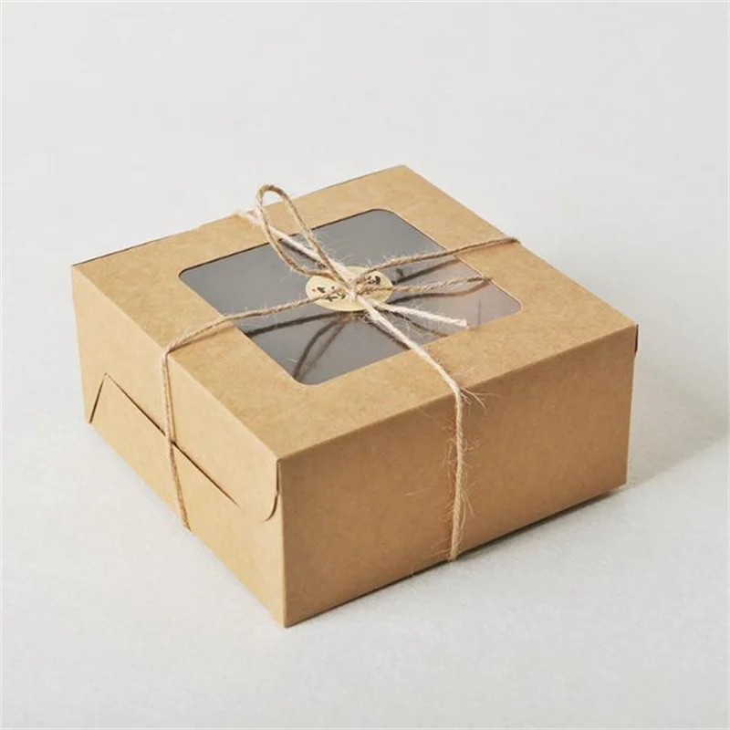 Custom Unique Design Eco-Friendly Foldable Paper Cookie Box with Window Bake Biscuit Packaging for Food Truffle Truffles