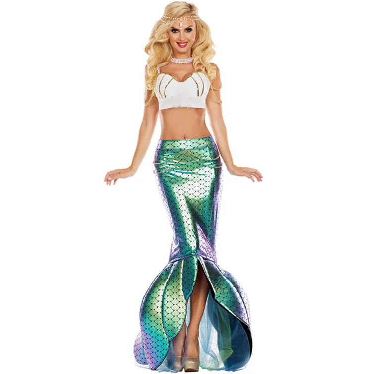 Wholesale New Club Split Female Fish Princess Costumes Mermaid Wear Dress Bodysuit Hot Anime Cosplay Sexy Costume