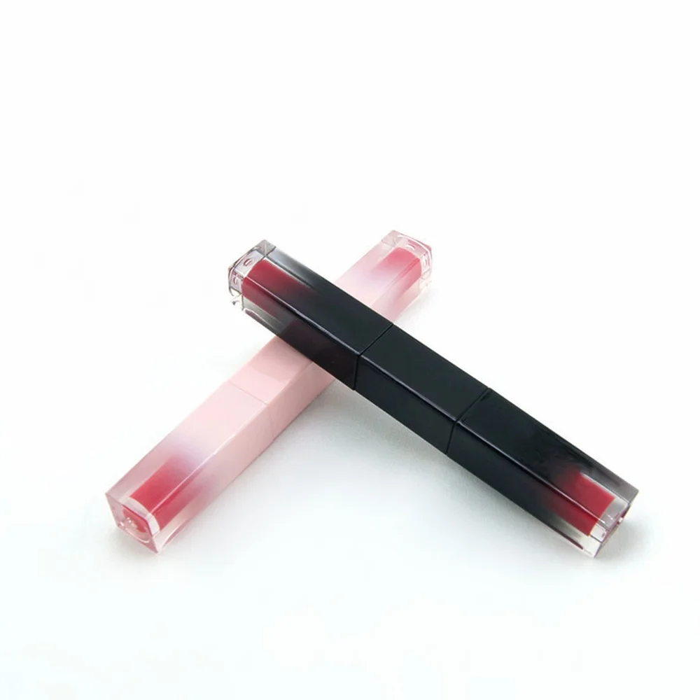 goods in stock pink gradient double bottle square lip gloss tube lip enamel tube