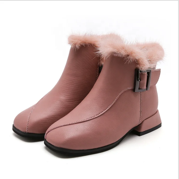 
Wholesale 2020 New Girls boots Fashion kids genuine leather waterproof half boots shoes girls walking winter boots 