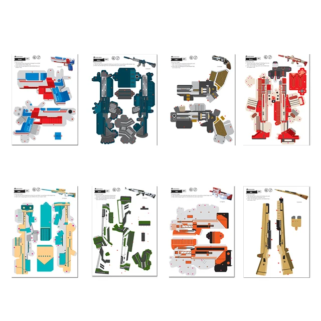 Children Juguete Preschool Educational game learning crafts DIY creative art 3D Robot paper model origami toy