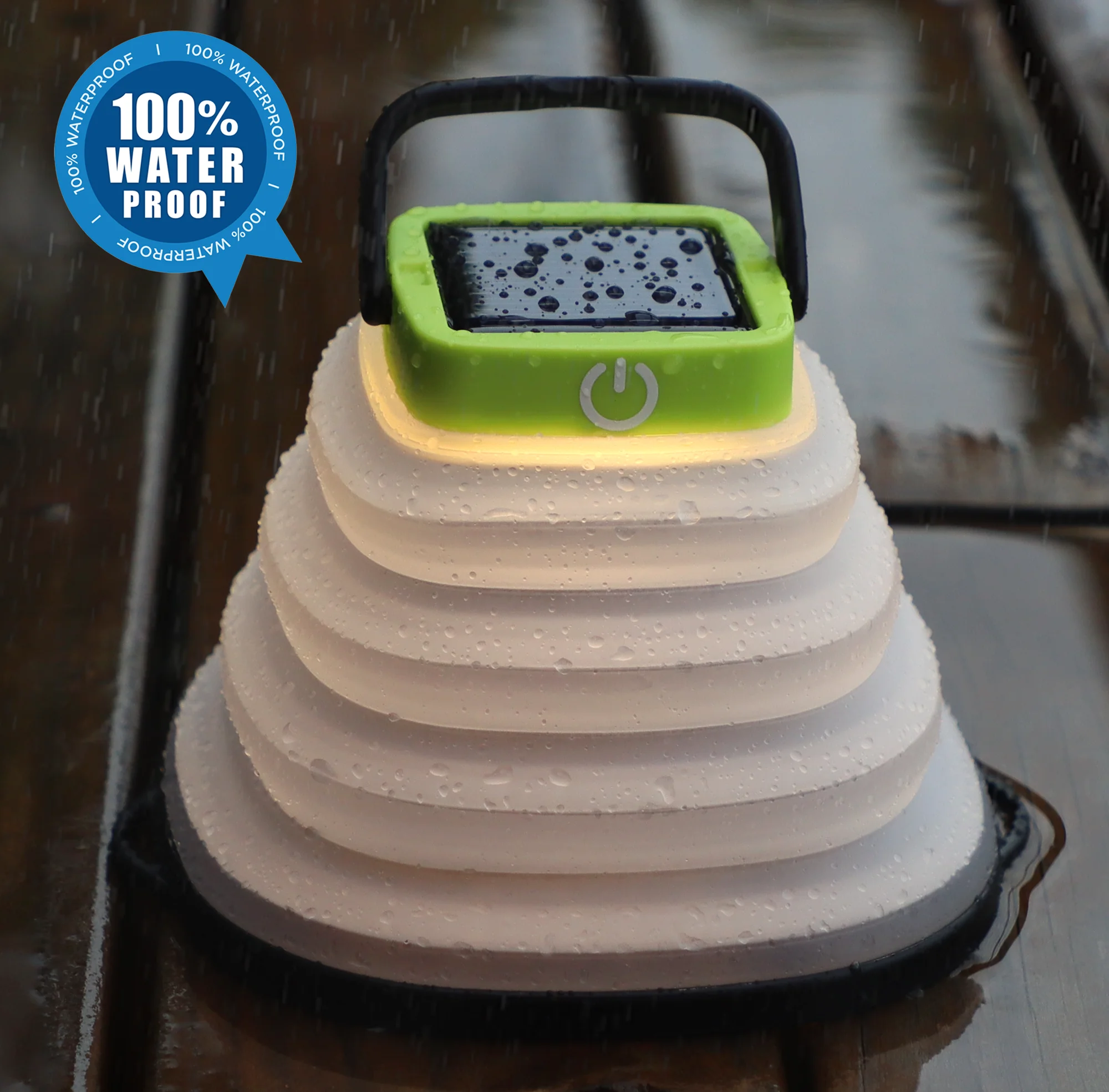 Collapsible LED Camping Lantern - Rechargeable Solar lamp for Emergency, Power Outage, Hurricaane - Tent Lights, Hiking