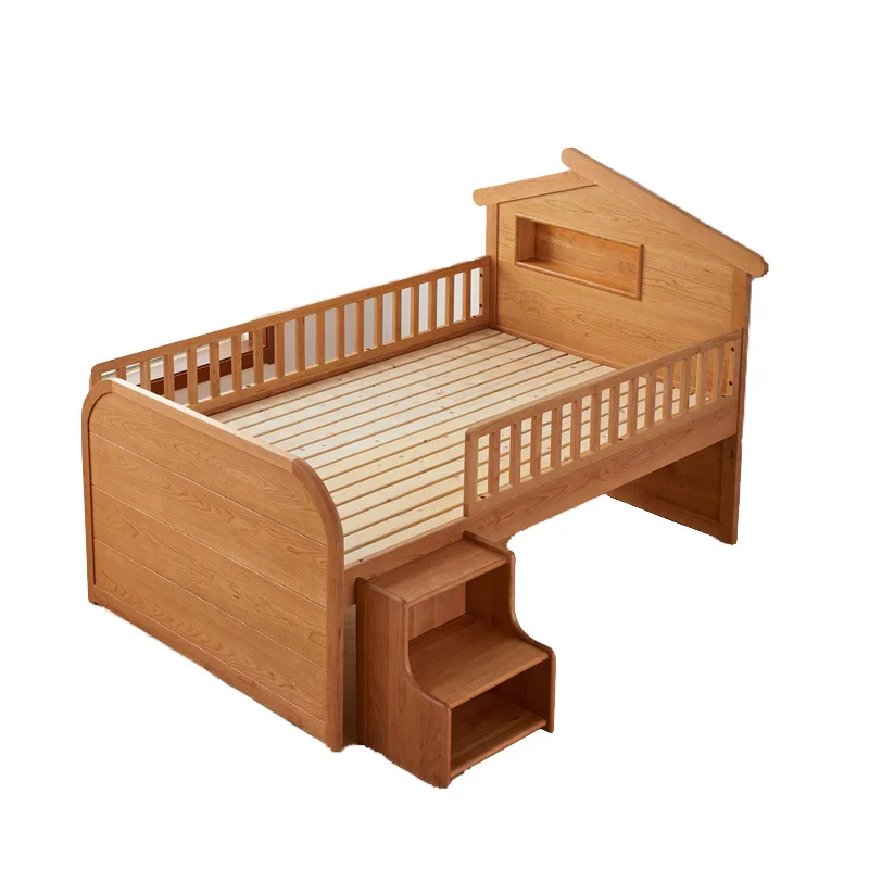 Treehouse Storage Modern Design Safety Baby Beech Wooden Bedside Bed Cot